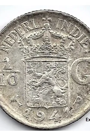 Nederlands Indië 1941P 10 Cent Wilhelmina P+ Zwrot pieniędzy