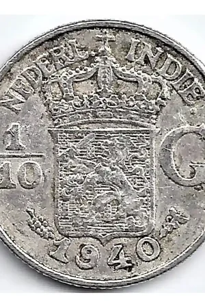 Wyprzedaż Nederlands Indië 1940 10 Cent Wilhelmina ZF+