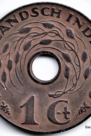 Nederlands Indië 1939 1 CentWilhelmina ZF+ Tylko dziś