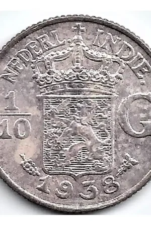 Niska cena Nederlands Indië 1938 10 Cent Wilhelmina UNC-