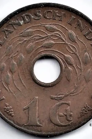 Rabat Nederlands Indië 1936 1 Cent Wilhelmina ZF+