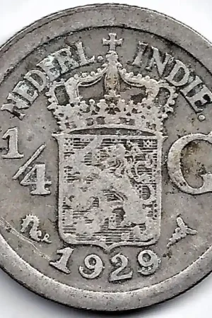 Premium Nederlands Indië 1929 25 Cent Wilhelmina F