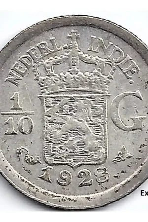 Nederlands Indië 1928 10 Cent Wilhelmina ZF+ Najlepsza cena