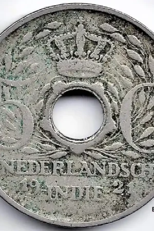 Premium Nederlands Indië 1921 5 Cent Wilhelmina F+