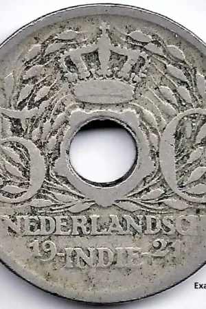 Nederlands Indië 1921 5 Cent Wilhelmina F Premium