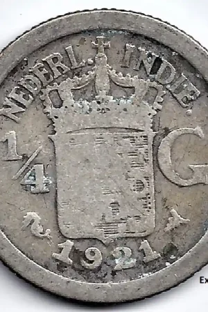 Nederlands Indië 1921 25 Cent Wilhelmina ZG Premium