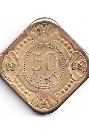 50 Cent Nederlandse Antillen 1998 FDC Mat Bezpieczna płatność