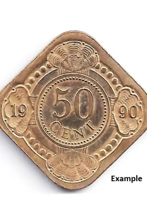 Niska cena 50 Cent Nederlandse Antillen 1990 UNC