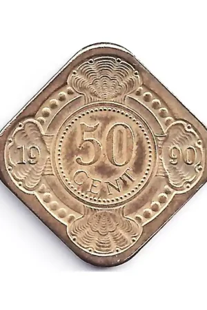 Oryginalny 50 Cent Nederlandse Antillen 1990 P+