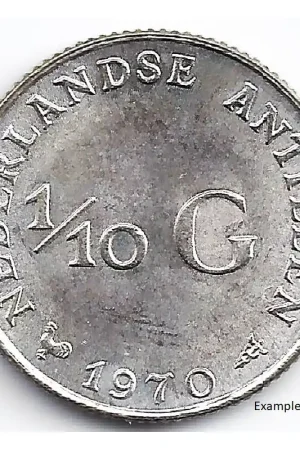 Wysoka jakość 1/10 gulden Nederlandse Antillen 1970 UNC