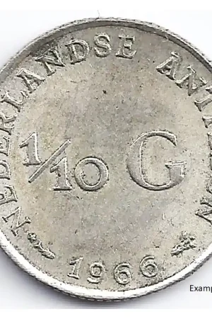 Oryginalny 1/10 gulden Nederlandse Antillen 1966* (1969) UNC-