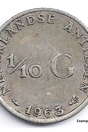 Nowość 1/10 gulden Nederlandse Antillen 1963 ZF-