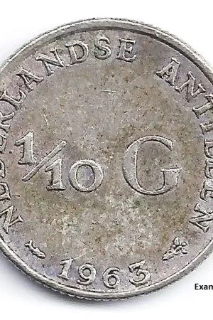 1/10 gulden Nederlandse Antillen 1963 ZF+ Szybka dostawa