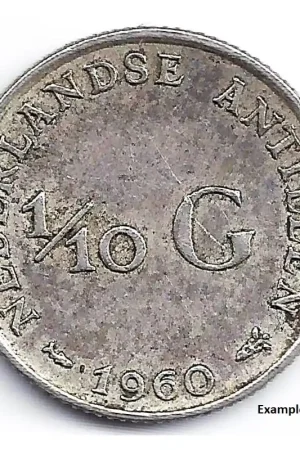 Rabat 1/10 gulden Nederlandse Antillen 1960 ZF+