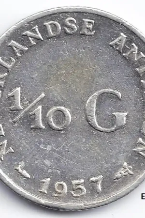 Tani 1/10 gulden Nederlandse Antillen 1957 ZF