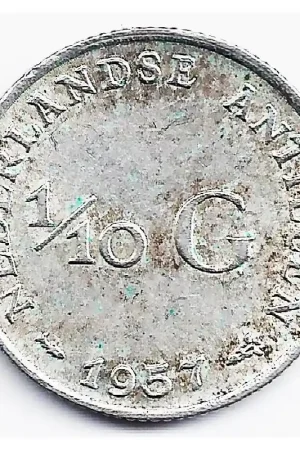 Ostatnia szansa 1/10 gulden Nederlandse Antillen 1957 P+