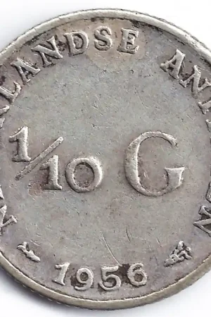 1/10 gulden Nederlandse Antillen 1956 F+ Promocja