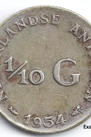 Najlepsza cena 1/10 gulden Nederlandse Antillen 1954 ZF