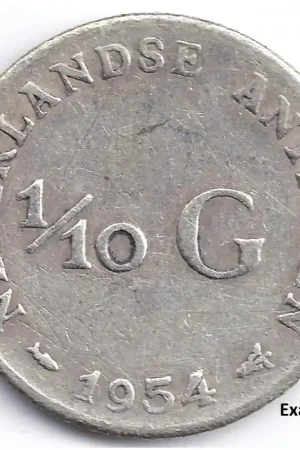 Oferta 1/10 gulden Nederlandse Antillen 1954 F+