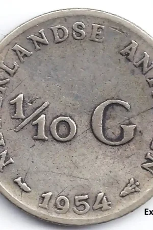 Najlepsza cena 1/10 gulden Nederlandse Antillen 1954 F