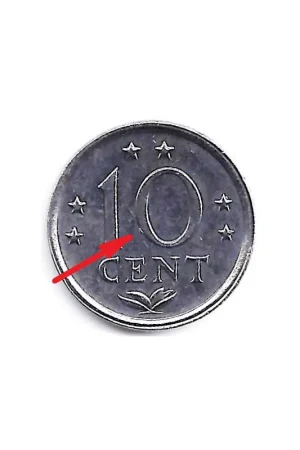 10 Cent Nederlandse Antillen 1984 UNC + Stempelvervuiling Promocja