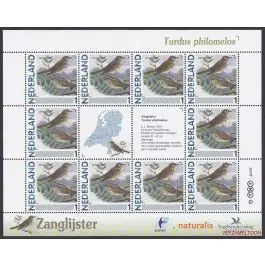 Popularny Nederland 2012: NVPH: V2791-Aa-73: "Vogels in Nederland": Zanglijster: velletje postfris