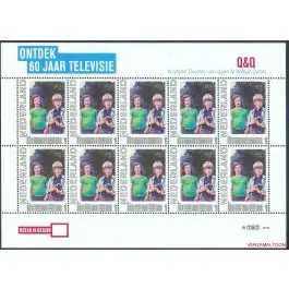 Nowość Nederland 2011: NVPH: V2751-Ac-21: "Ontdek 60 jaar Televisie": Q en Q: velletje postfris
