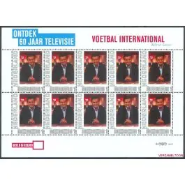 Popularny Nederland 2011: NVPH: V2751-Ac-12: "Ontdek 60 jaar Televisie": Voetbal International: velletje postfris