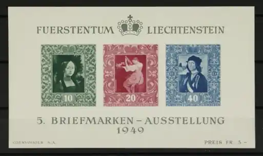 Nowość Liechtenstein Michel 278-280 Blok 5