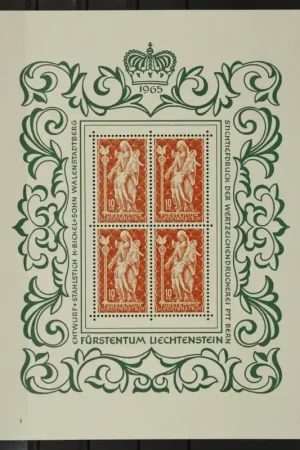 Zwrot pieniędzy Liechtenstein Michel 449 Kleinbogen