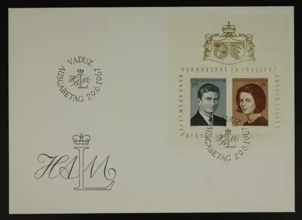 Liechtenstein Michel 478-479 Blok 7 FDC Oferta limitowana