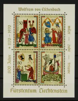 Premium Liechtenstein Michel 527-530 Blok 8