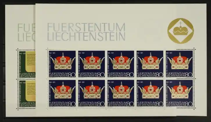 Oryginalny Liechtenstein Michel 546-547 Kleinbogen