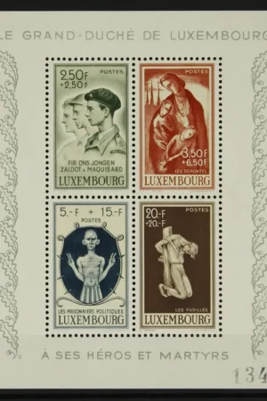 Luxemburg Michel 399-402, Blok 5 Autentyczny