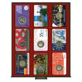 Lindner 2619 muntenbox rookglas voor 9 originele USA slabs of coincards van 64 x 86 mm. Nowość