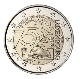 2 Euro Luxemburg 75e Verjaardag Van De Schuman Verklaring Zamów teraz
