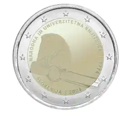 Popularny 2 Euro Slovenie 2024 250 jaar Bibliotheek