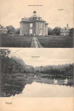 Rabat Duitsland Sögel Emsland Schloss Clemenswerth Kapelle Schlossteich Hannover 1913 Kasteel Deutschland Europa HC59204