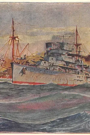 Marine WO2 Instructie vaartuig Van Kinsbergen entert het Duitsche Vrachtschip Rhyn en brengt het op naar Engeland 1941 Scheepvaart HC59044 Wysoka jakość