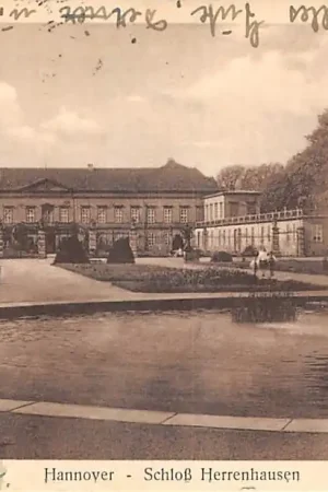 Autentyczny Duitsland Hannover Schloss Herrenhausen 1930 Kasteel Deutschland Europa HC58937