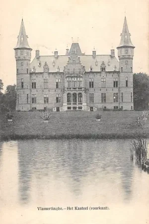 België Vlamertinge Vlamerthinge Het Kasteel voorkant 1905 Ieper Vlaanderen Europa HC58882 Autentyczny