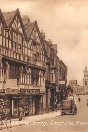 Engeland Shrewsbury Over the English Bridge Auto Car England UK Europa HC58865 Darmowa dostawa