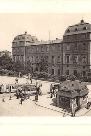 Autentyczny Duitsland Darmstadt Schloss Kasteel Tram Deutschland Europa HC58859