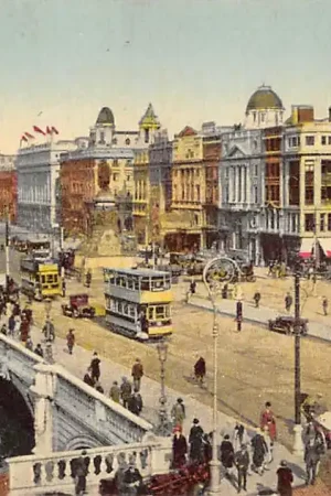 Ierland Dublin O'Connel Bridge Tram Auto Cars Eire Ireland Europa HC58854 Rabat