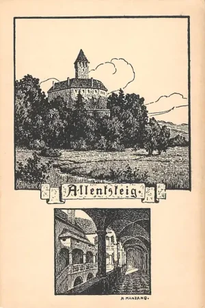 Kup teraz Oostenrijk Burg Allentsteig in Niederösterreich Schloss 1928 Kasteel Illustrator H. Manzano Austria Österreich Europa HC58719