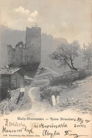 Zwitserland Malix-Churwalden Ruïne Schloss Strassberg 1904 Schweiz Switzerland Europa HC58649 Szybka dostawa