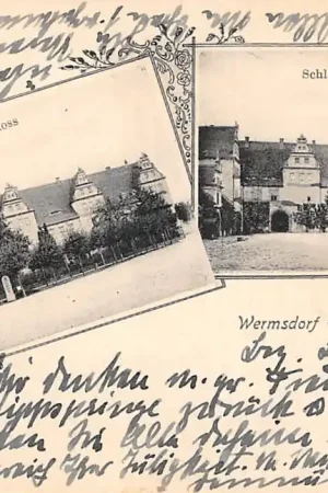 Duitsland Wermsdorf Sachsen Koningl. Jagdschloss Schloss hof 1926 Kasteel Deutschland Europa HC58684 Autentyczny