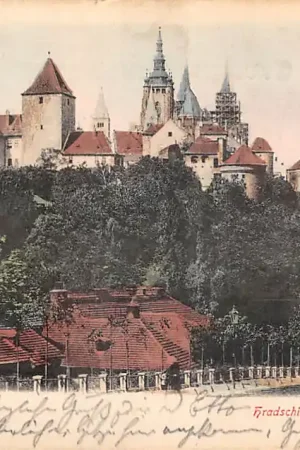 Nowość Tsjechië Prag Burcht Schloss Hrad\\u010dany Kasteel 1901 \\u010cesko Europa Handgekleurd HC58632