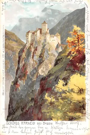 Italië Cornedo all\\u2019Isarco Schloss Karneid bei Bozen Tirol 1900 Kasteel Italia Europa HC58628 Popularny