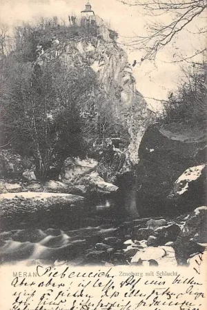 Bezpieczna płatność Italië Merano Maia Alta Tirol Schloss Zenoburg mit Schlucht Meran 1906 Kasteel Italia Europa HC58627